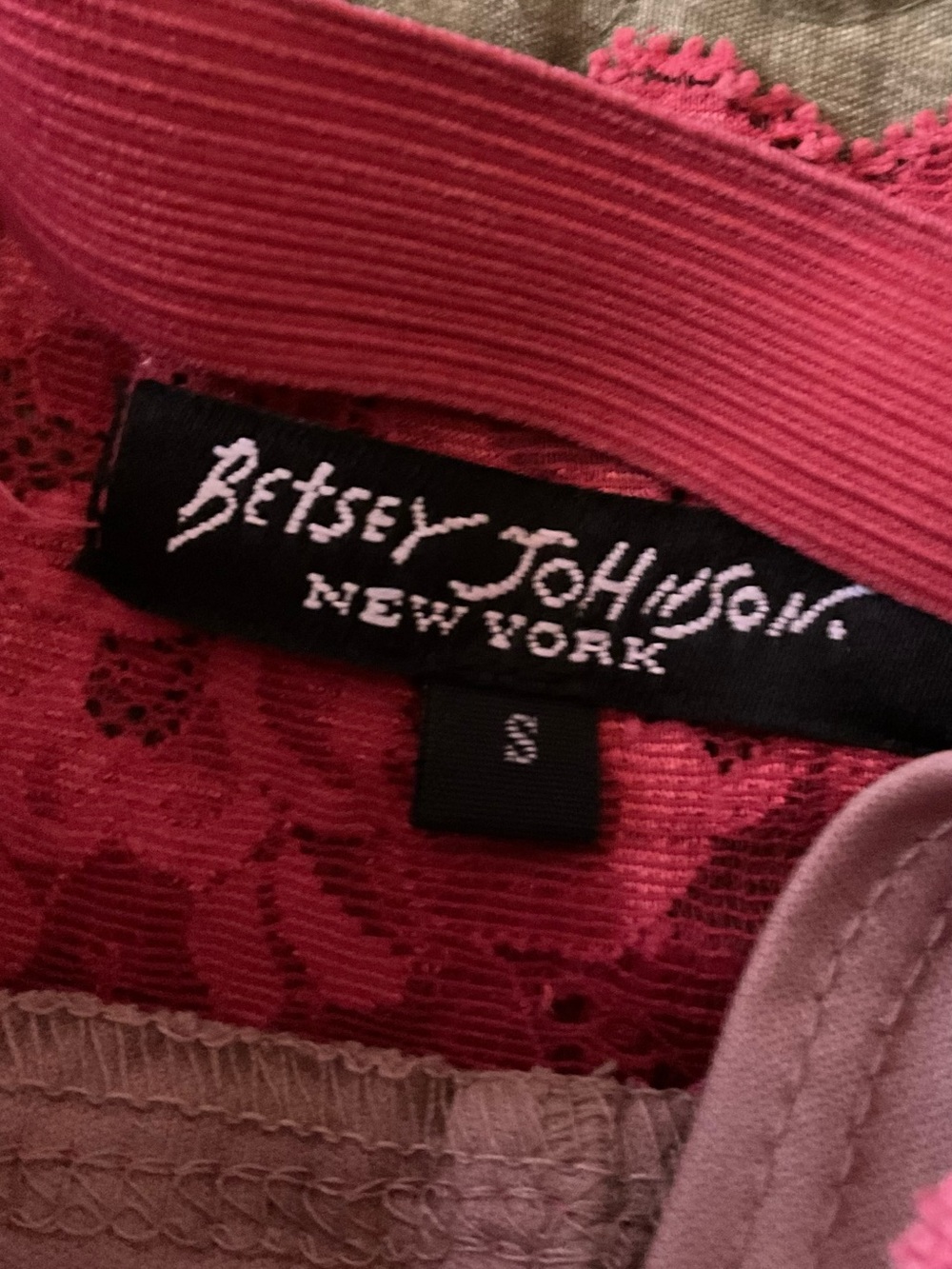 BETSEY JOHNSON NEW YORK CORAL LACE TUBE TOP CAMISOLE Sz S - Picture 7 of 7